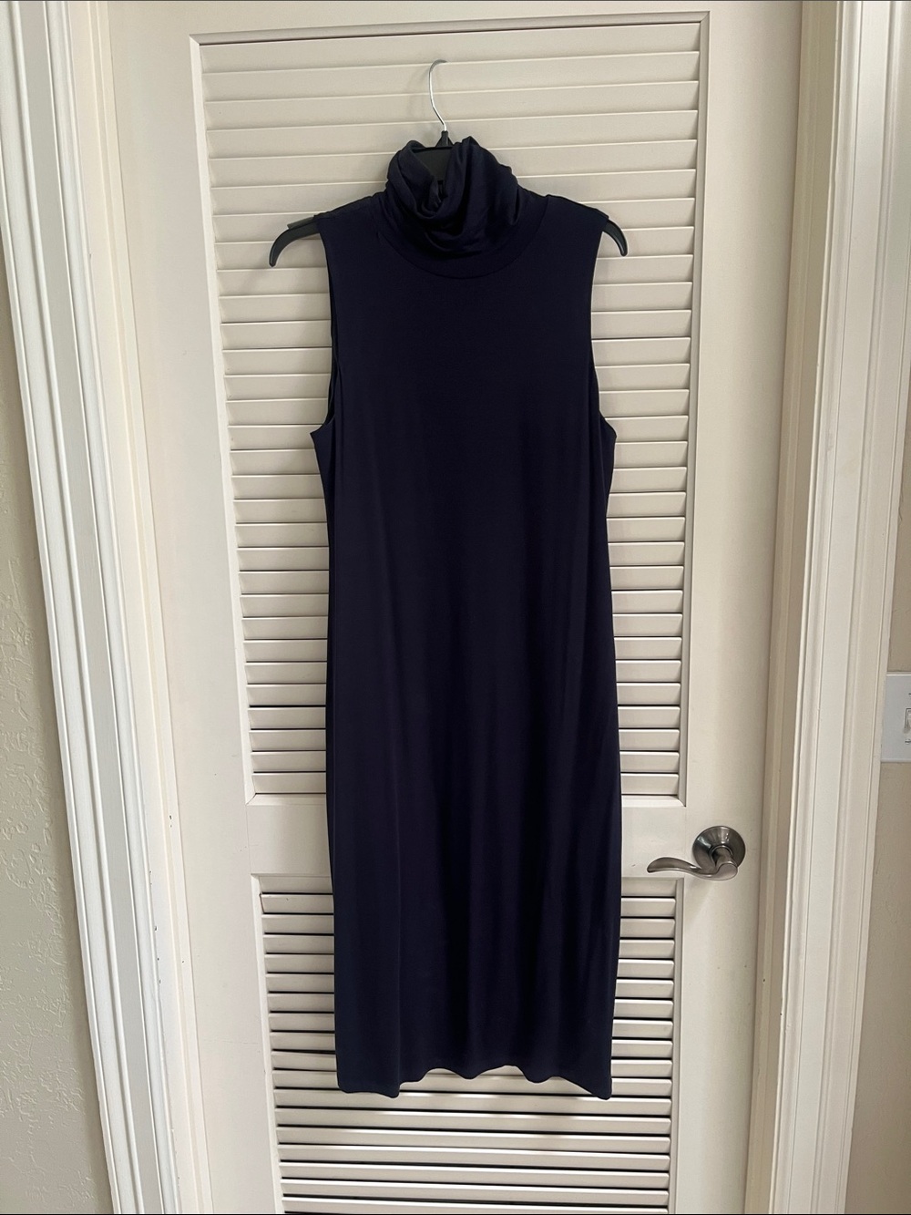 Daniel Cremieux Sleeveless Turtleneck Midi Dress - Navy Blue
